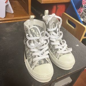 Dior White PVC and Mesh B23 High Top Sneakers Size 37
